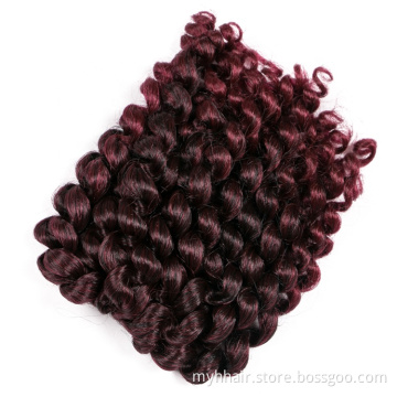 Synthetic Crochet Hair Extensions 8 inch Ombre Braiding Hair twist blonde african braided Jumpy Wand Jamaican Bounce Curl